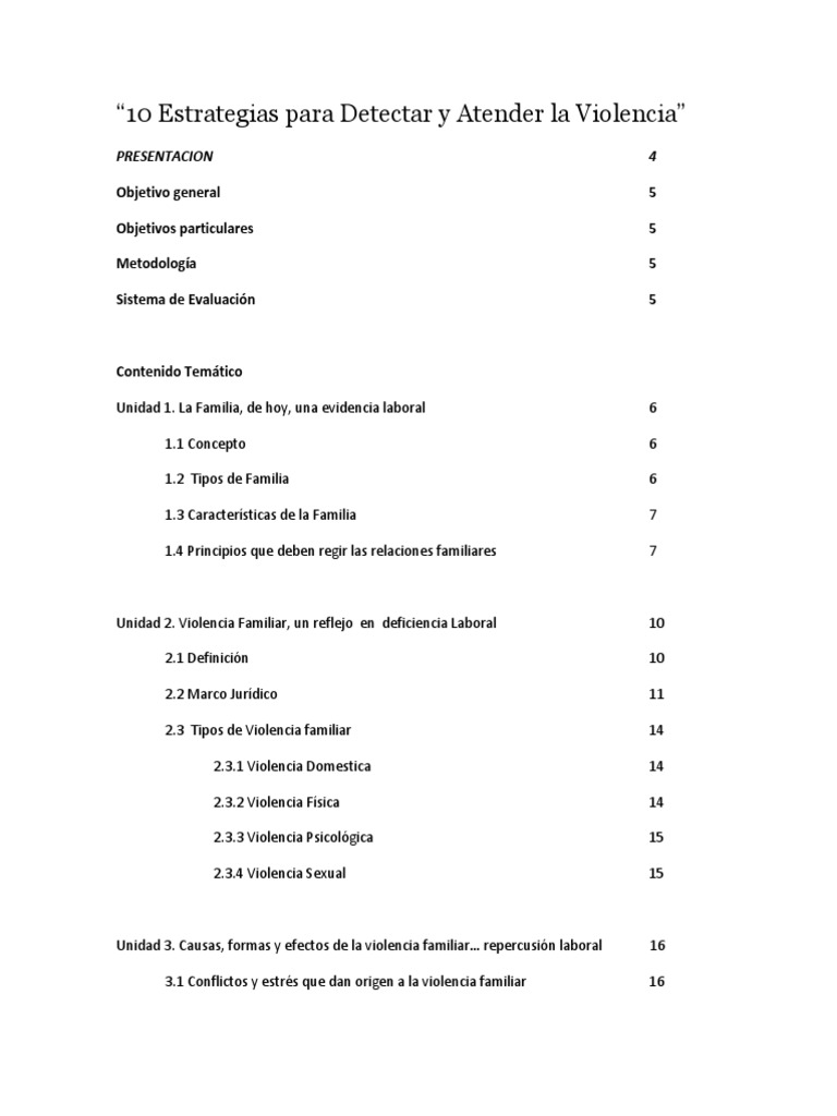 Estrategias para Combatir la Violencia Familiar | PDF | Violencia ...