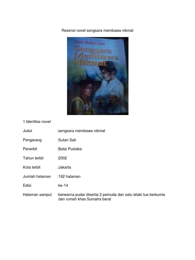 Resensi Novel Sengsara Membawa Nikmat Print Pdf