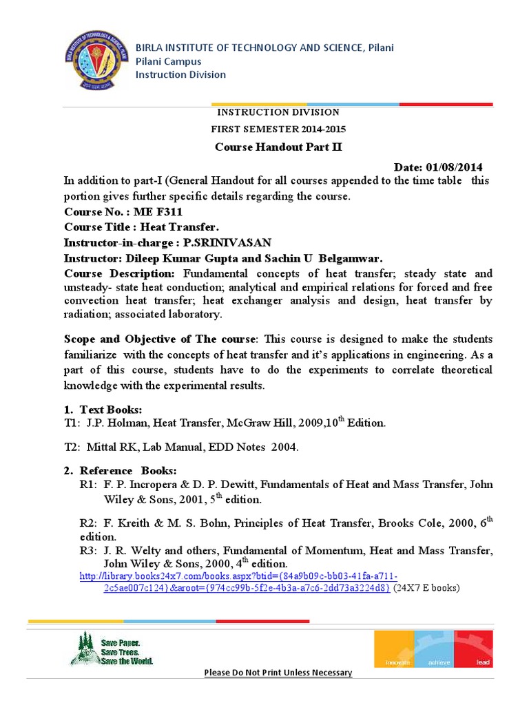 ME_F311_1267 | Heat Transfer | Thermal Conduction