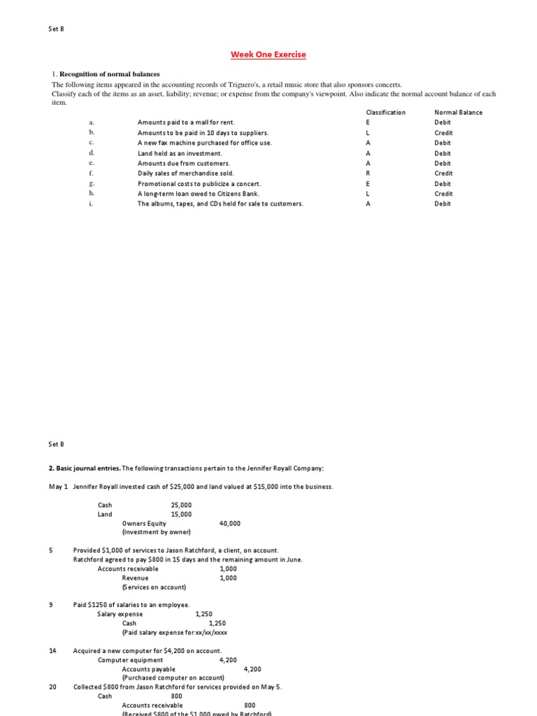 ACC205 Week1 Assignment | PDF | Debits And Credits | Expense