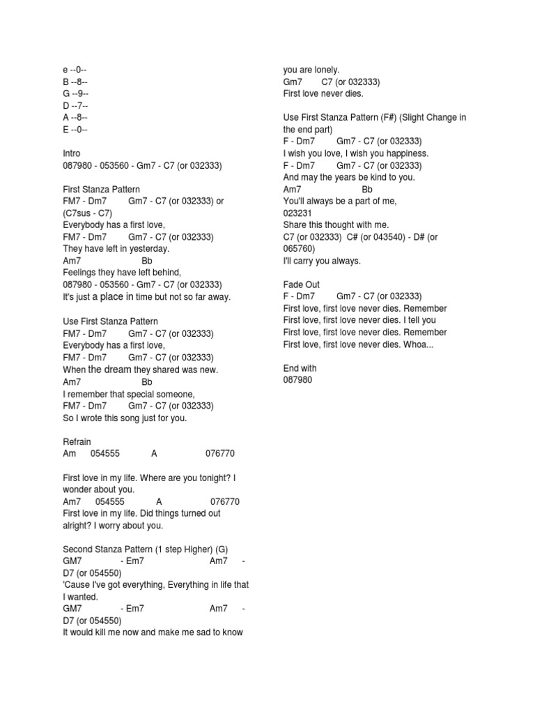 First Love Seals Amd Crofts (Lyrics and Chords) PDF Recorded Music