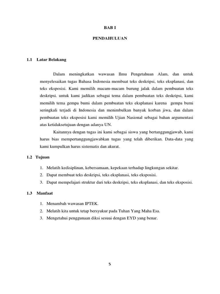 Bahasa Indonesia Teks Deskripsi, Eksplanasi, Dan Eksposisi PDF