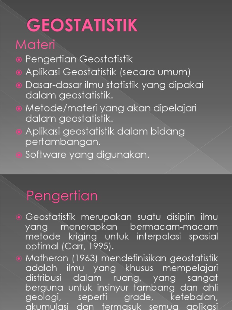Pengenalan Geostatistik dan Aplikasinya | PDF