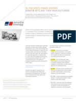 Criteria Apply To Generator Sets and Their Manufacturers: Codes and Standards For Onsite Power Systems