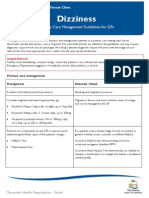 Primary Care Management Guidelines For GPs Dizziness