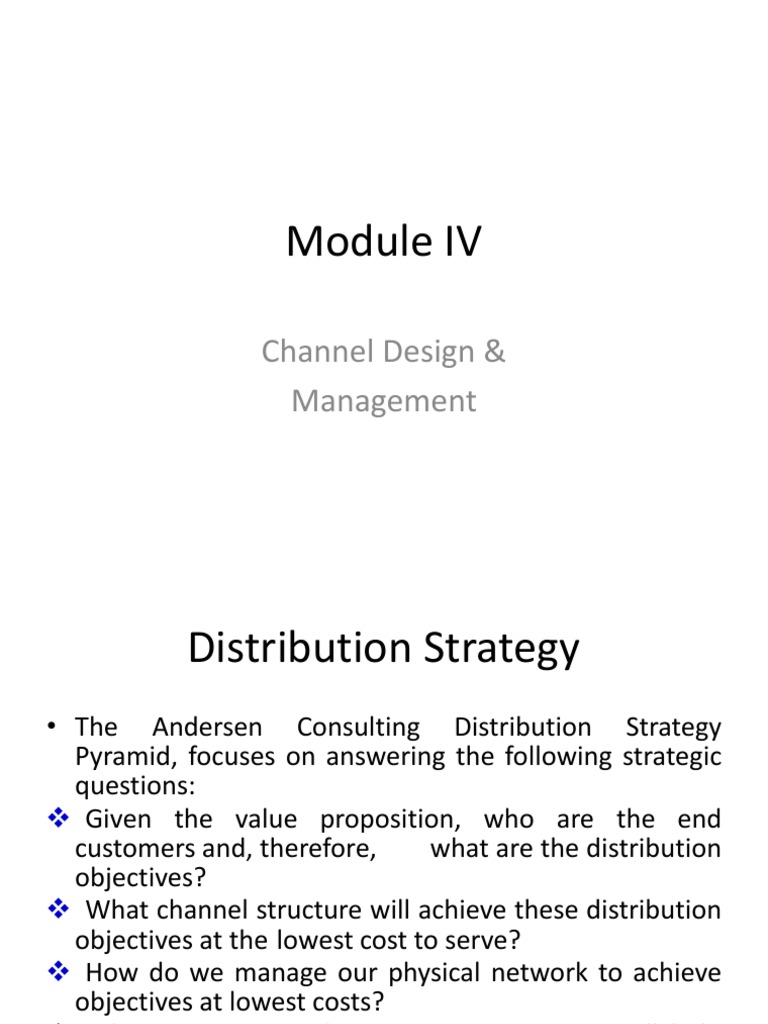 Channel Design & Management Strategies | PDF | Sales | Distribution ...
