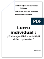 Natura Juridica A Activitatii de Intreprinzator