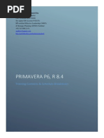 Oracle Primavera P6 Training Contents 