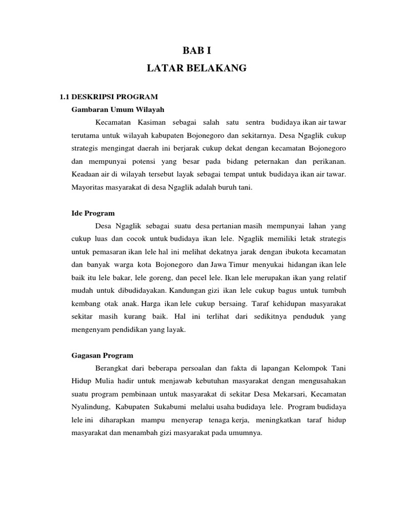 Contoh Proposal Ternak Lele