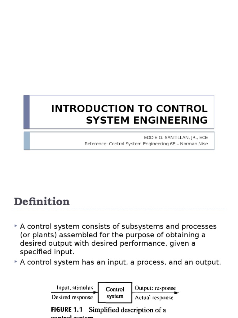 Week 1 - Intro To Control Systems | PDF | Control Theory | Feedback