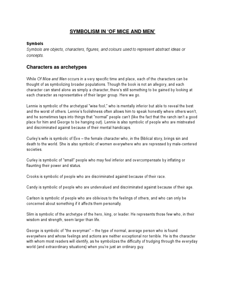 What does lennie represent picture