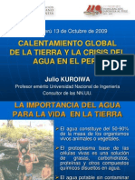 Calentamiento Global de La Tierra y La Crisis Del Agua en El