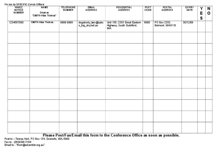 022 WWCC Report Form | PDF