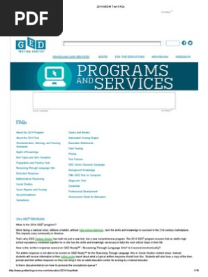 2014 GED® Test FAQs