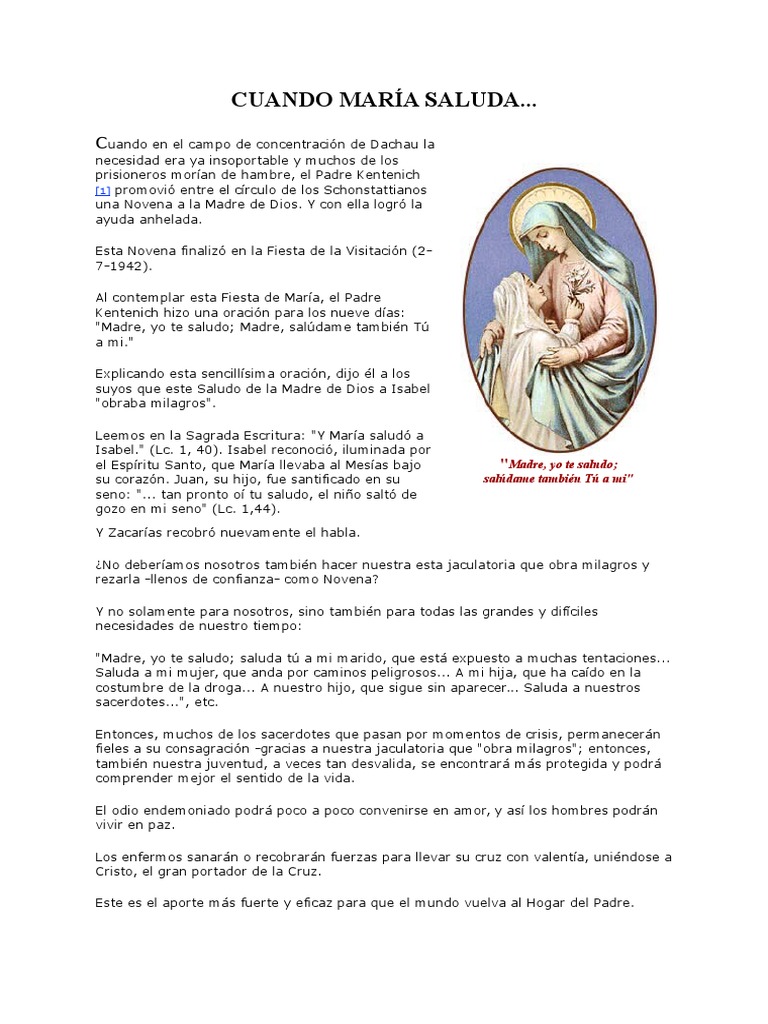 Milagros del Saludo de María | PDF | María, madre de Jesús | Personas, image size:768x1024