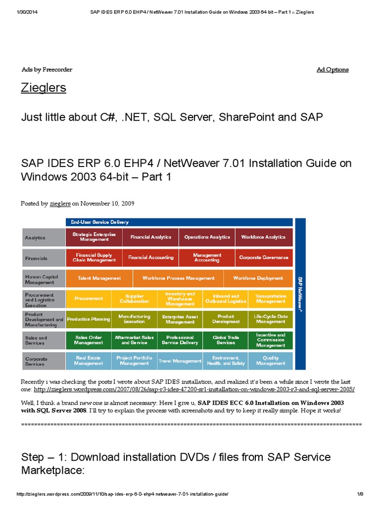SAP IDES ERP 6.0 EHP4 Installation Guide | PDF | Software Engineering ...