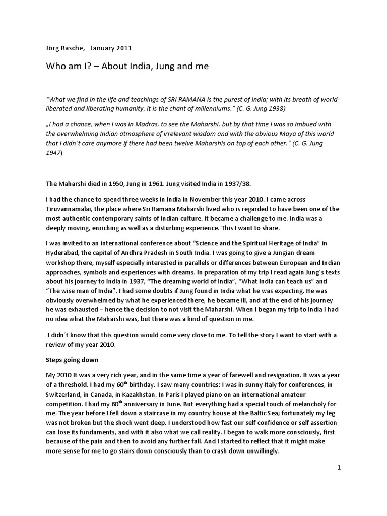 India, Jung and I PDF Carl Jung Ramana Maharshi