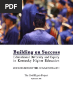 Building On Success Educational Diversity and Equity in Kentucky Higher Educaction