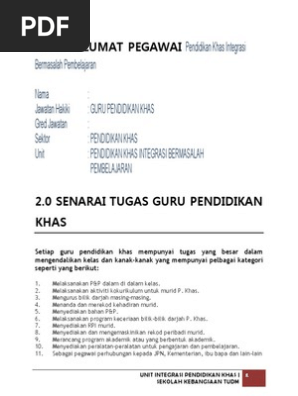Fail Meja Kelas Pendidikan Khas Pdf