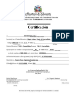 Formulario Certificación  8vo grado