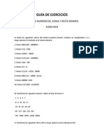 GUIA de EJERCICIOS Suma Resta Binaria BCD Sistemas Numericos