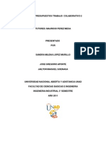 Trabajo Colaborativo 2 de Costos y Presupuestos Este