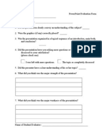 PowerPoint Evaluation Form