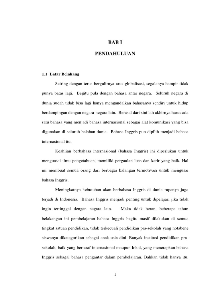 Makalah Bahasa Pembelajaran Inggris Sd