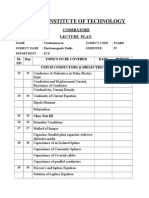 Nehru Institute of Technology: Coimbatore Lecture Plan