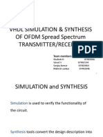 VHDL Simulation & Synthesis OF OFDM Spread Spectrum Transmitter/Receiver