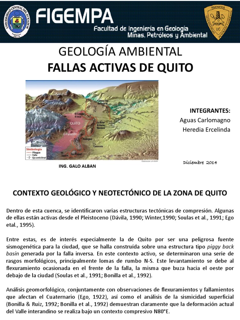 Fallas Activas De Quito Pdf Falla Geología Geología Estructural