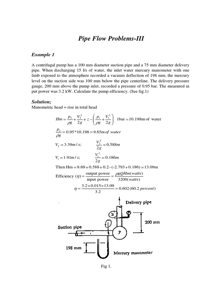 Sample Problem - Pipe Flow | PDF