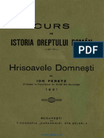 Ioan Peretz - Curs de Istoria Dreptului Românesc