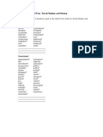 Word Category Chart Five: Social Studies and History: Basic Concepts