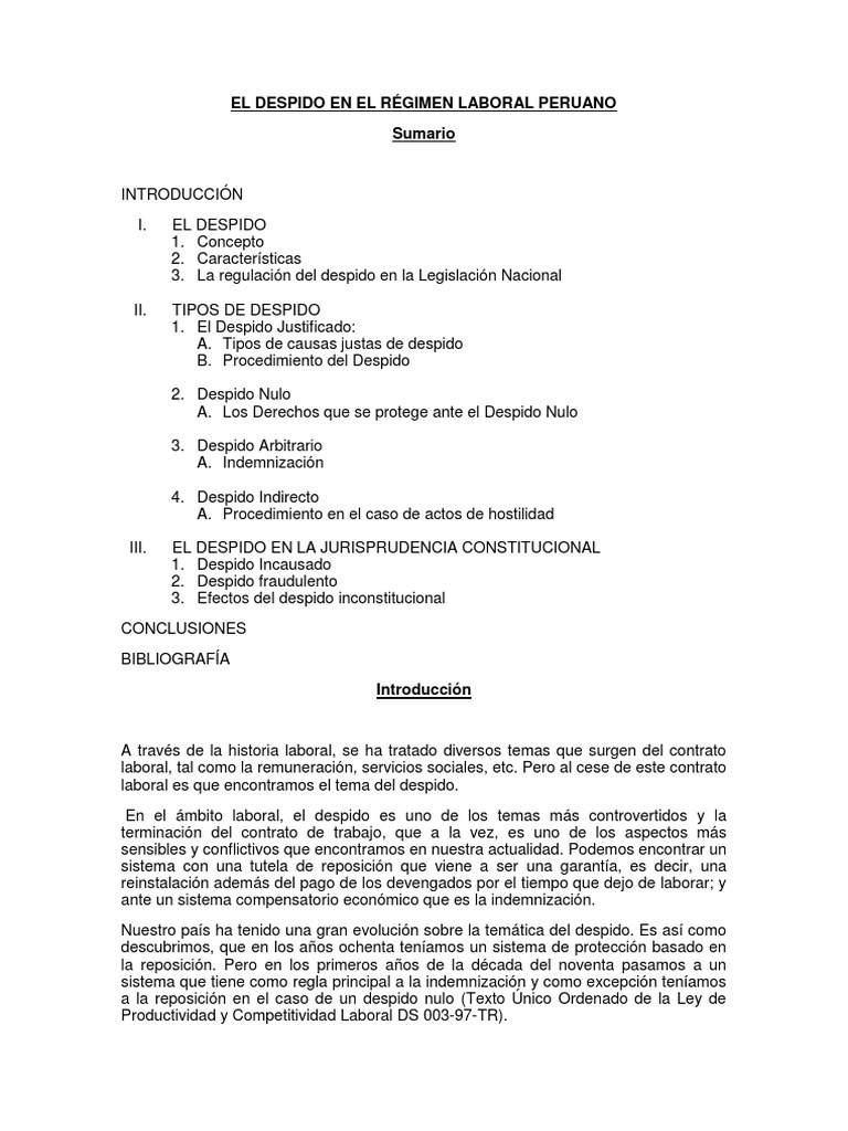 Despido Justificado Modelo De Carta De Despido Por Causas 