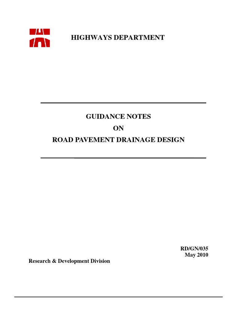 Road Pavement Drainage Design | PDF | Flood | Drainage Basin