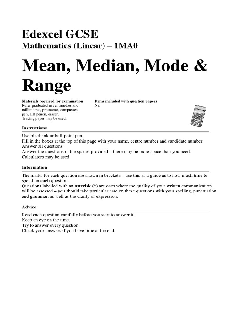 20 Mean Median Mode Range | PDF | Ellipsis