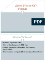 Saving Excel Files To CSV Format