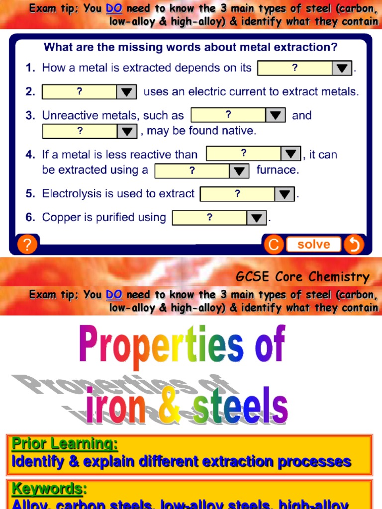 Properties of Iron and Steels Steel Metals