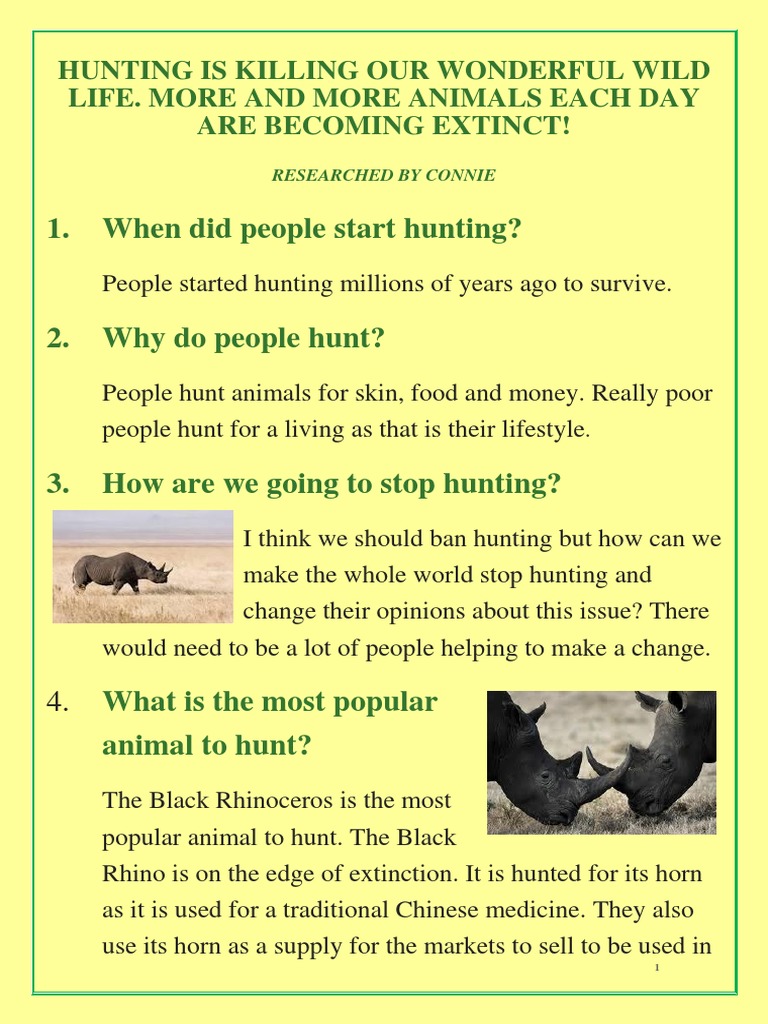Impact of Hunting on Wildlife Extinction | PDF