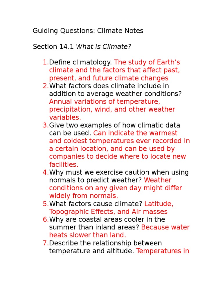 Climate and Weather Overview Notes | PDF | Hydrography | Climate