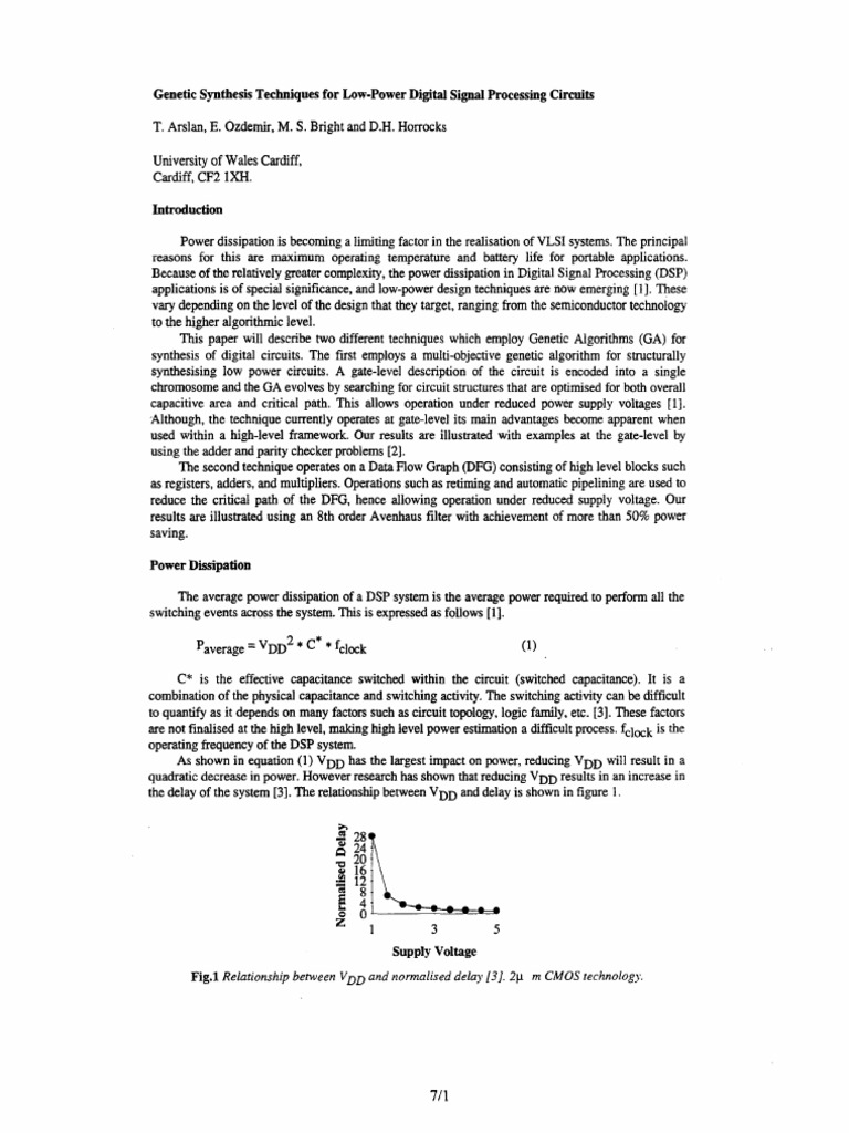 Genetic Algorithms for Low-Power DSP Design | PDF | Mathematical ...