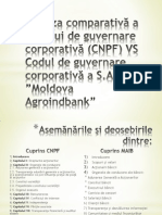 Analiza Comparativă A Codului de Guvernare Corporativă (