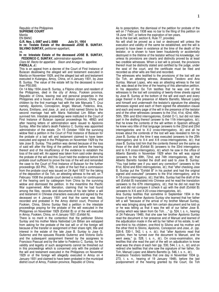 Specpro Rule 77 and First Half of Rule 78 | PDF | Will And Testament ...