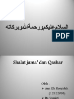 Shalat Jama' Dan Qashar