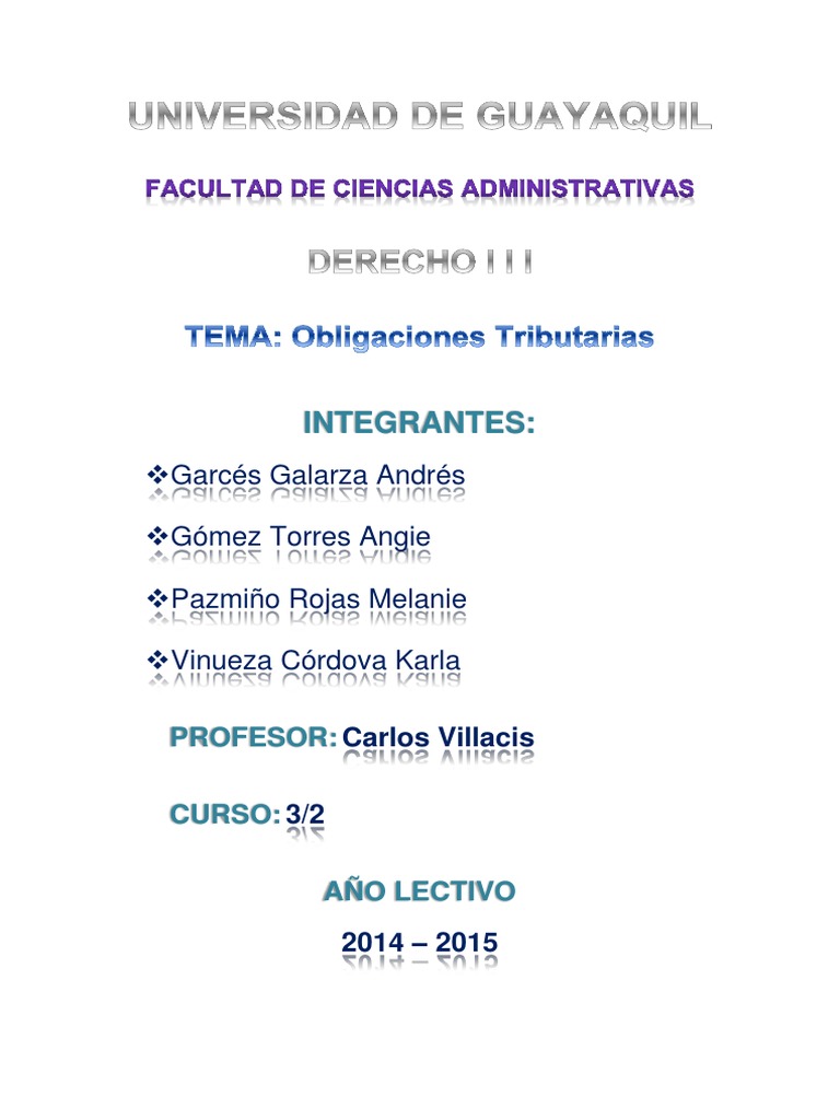 Obligaciones Tributarias | PDF | Impuestos | Instituciones sociales