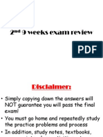 2nd 9 Weeks Review 2013