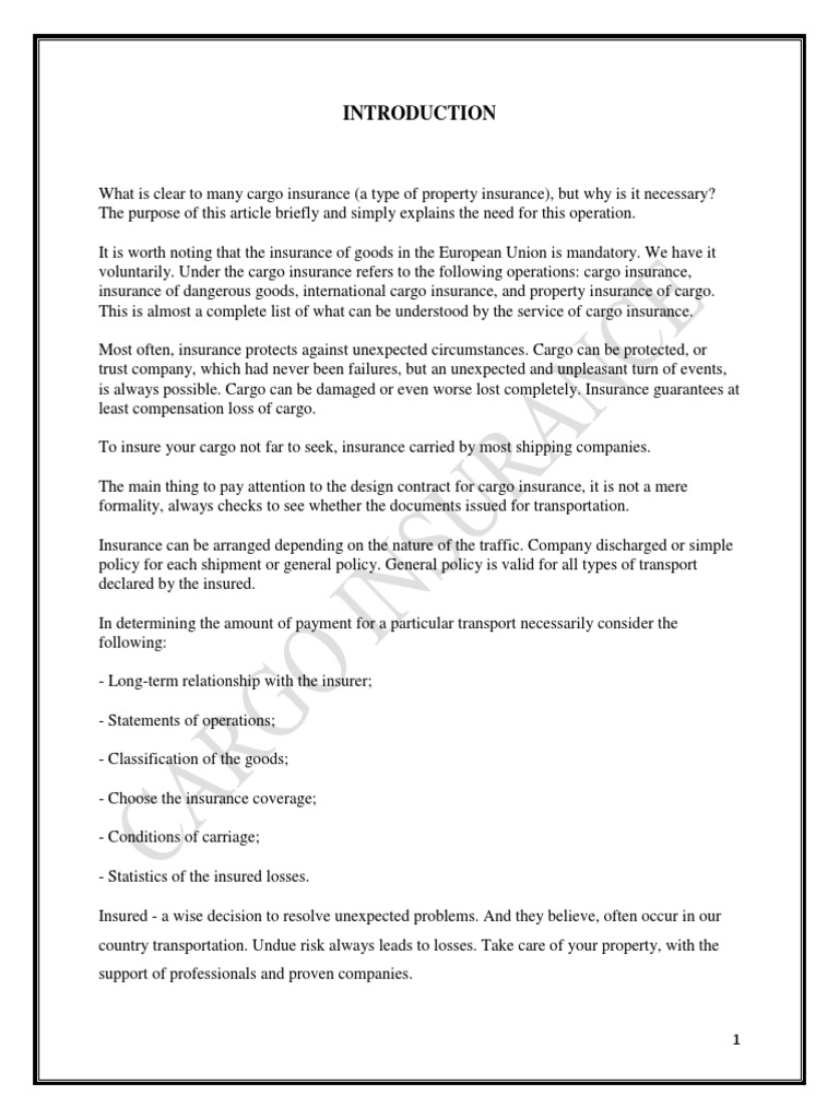 Understanding Cargo Insurance Essentials | PDF | Rail Freight Transport ...
