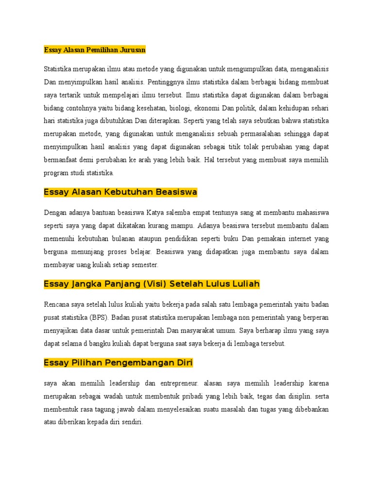 Contoh esai singkat image