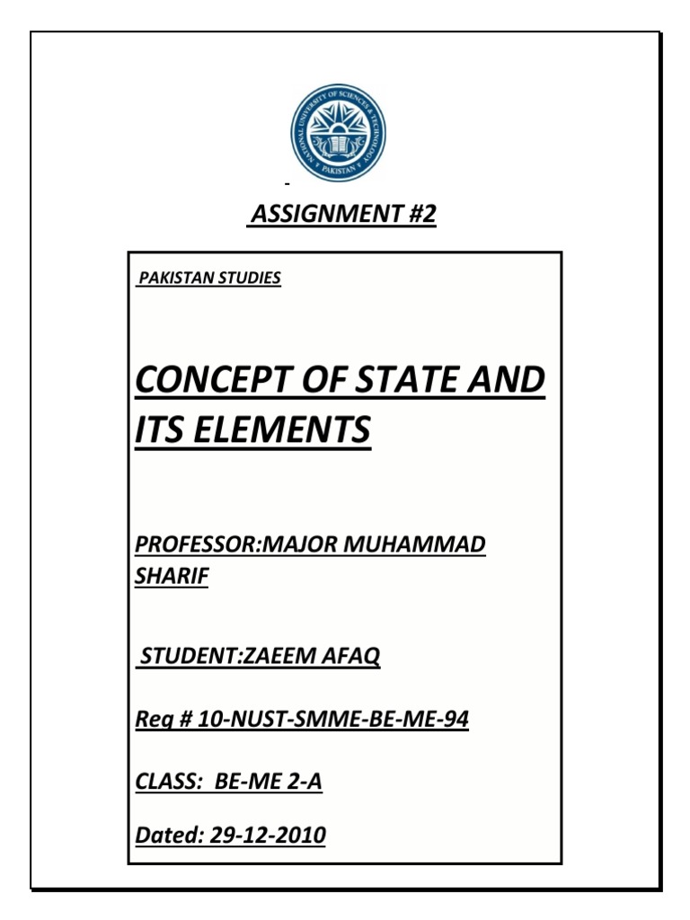 Concept of A State and Its Elements | PDF | Population | State (Polity)
